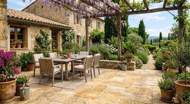Limestone Patio Installation in Framingham, MA