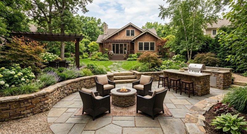 Poolside Hardscaping in Framingham, MA