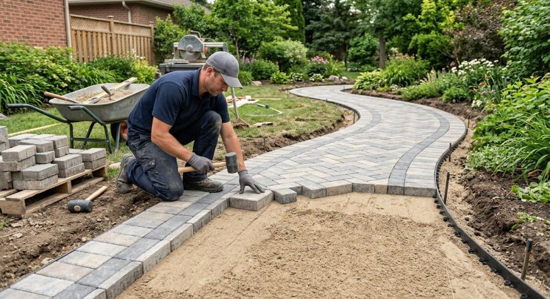 Sidewalk Pavers Installation in Danbury, CT